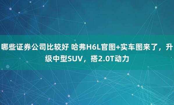 哪些证券公司比较好 哈弗H6L官图+实车图来了，升级中型SUV，搭2.0T动力